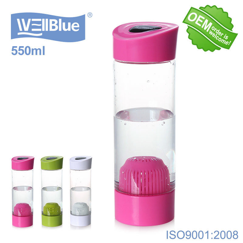 BPA Free Alkaline Water Filter Bottle 550ml White / Blue / Red Color Available