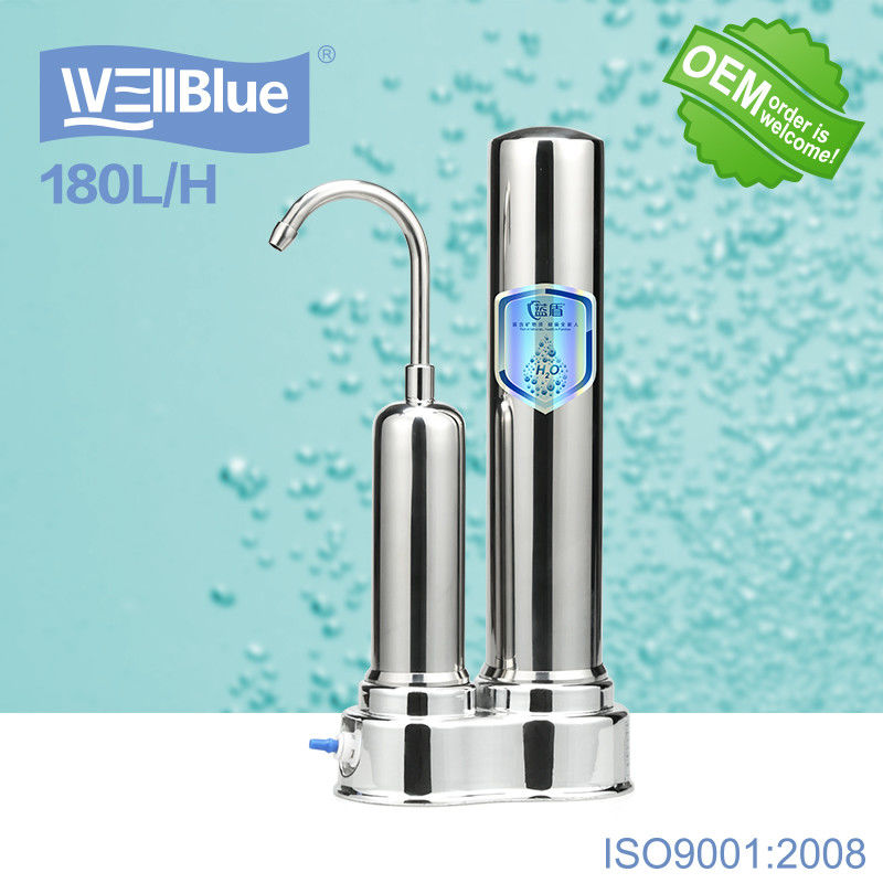 SS304 Housing Mineral Countertop Kitchen Water Filter For Remove Chloride