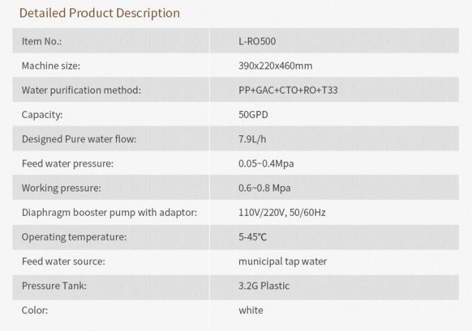 Reverse Osmosis Drinking Water Filter System , Clean Water Ro Water Purifier