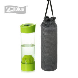 Portable BPA Free plastic alkaline water filter bottle with carry bag