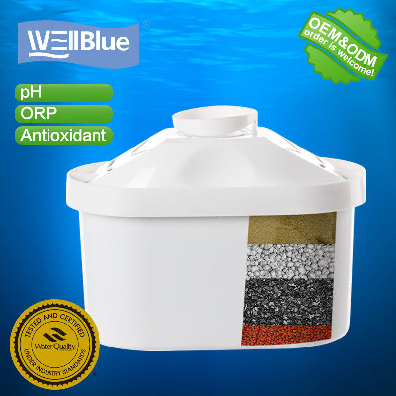 Wellblue Food Grade Plastic Materials, BPA free Negative Ion Ceramic Balls Alkaline Water Filter Pitcher Cartridge