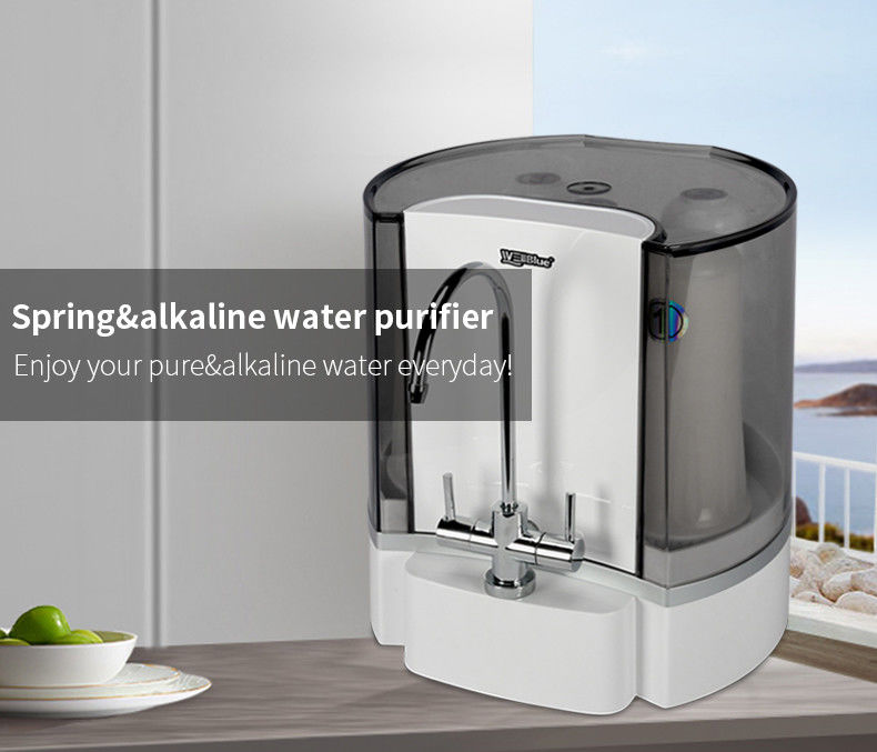 Countertop Plastic Alkaline Water Ionizer Machine , Alkaline Water Filtration System